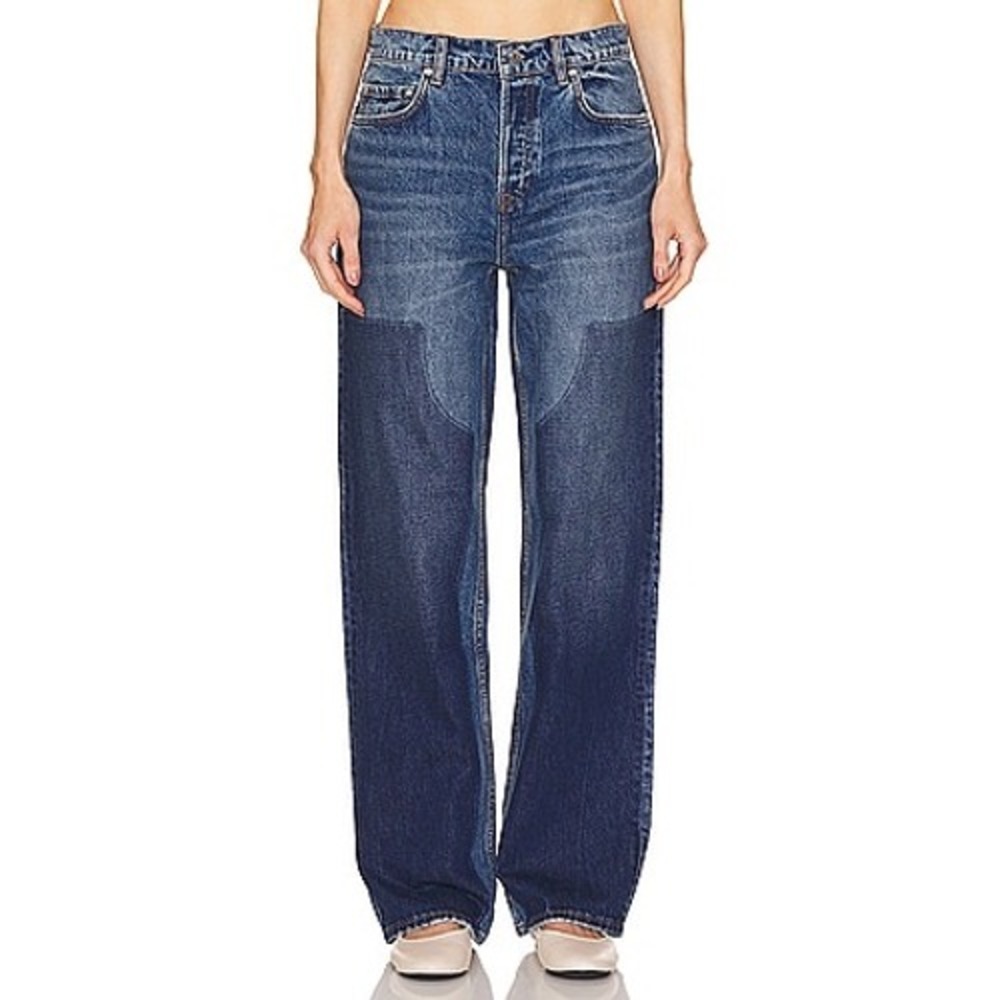 GRLFRND Jeans Women's Size 24 Patchwork Wide Leg Blue Denim